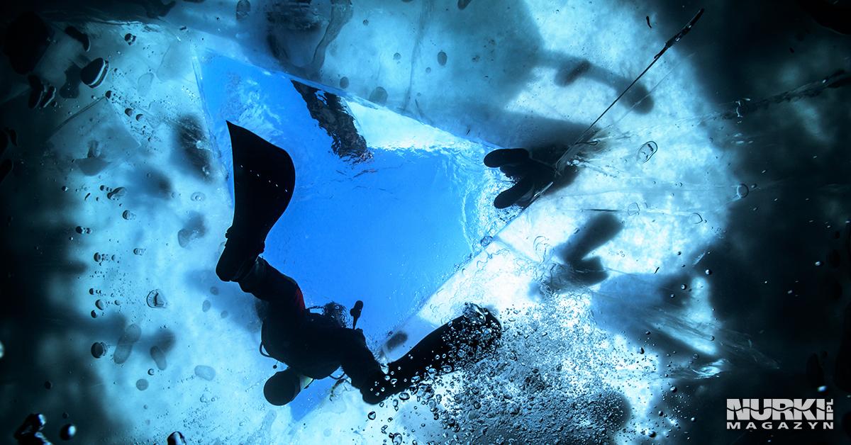Nurkowanie pod lodem ice diving Polska Jezioro Hańcza